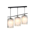 Moderne hanglamp met drie glazen kappen