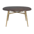 Rond houten tafel met gouden poten